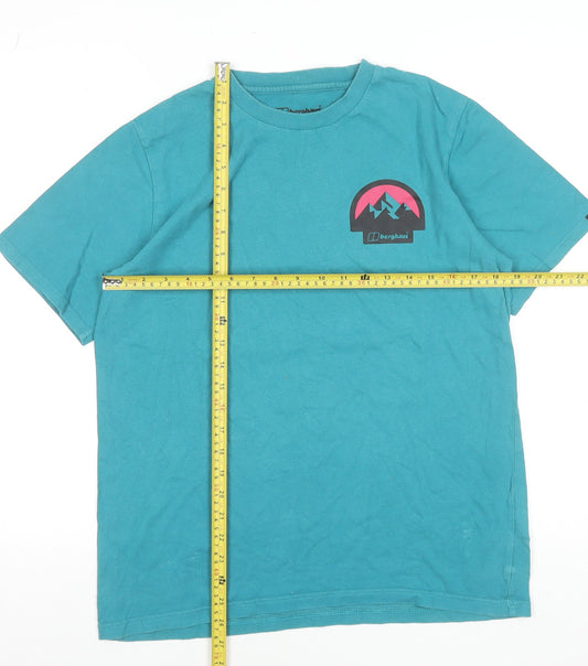 Berghaus Men's Blue Organic Cotton Short Sleeve Crew Neck T-Shirt M