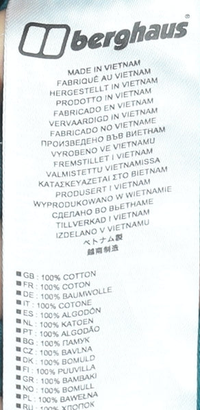 Berghaus Men's Blue Organic Cotton Short Sleeve Crew Neck T-Shirt M