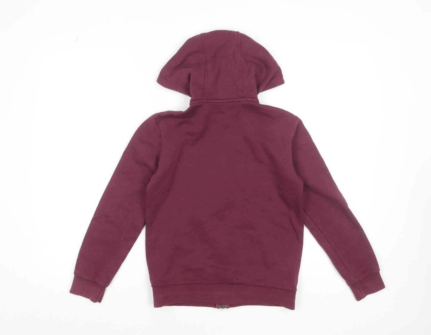 Adidas Boys Burgundy Full Zip Hoodie 9-10 Years Classic Hooded Sweatshirt