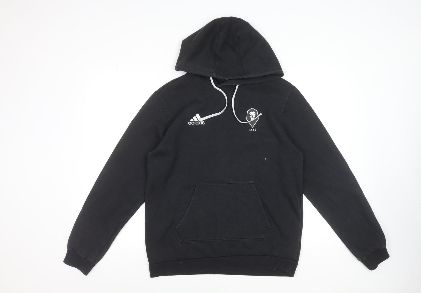 Adidas Men's Black Hoodie SCFC Logo Pullover Size M Cotton Blend