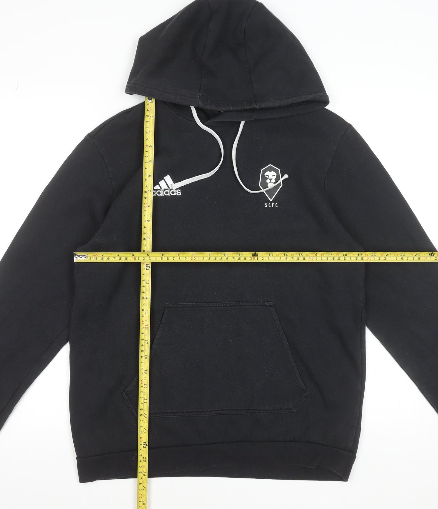 Adidas Men's Black Hoodie SCFC Logo Pullover Size M Cotton Blend