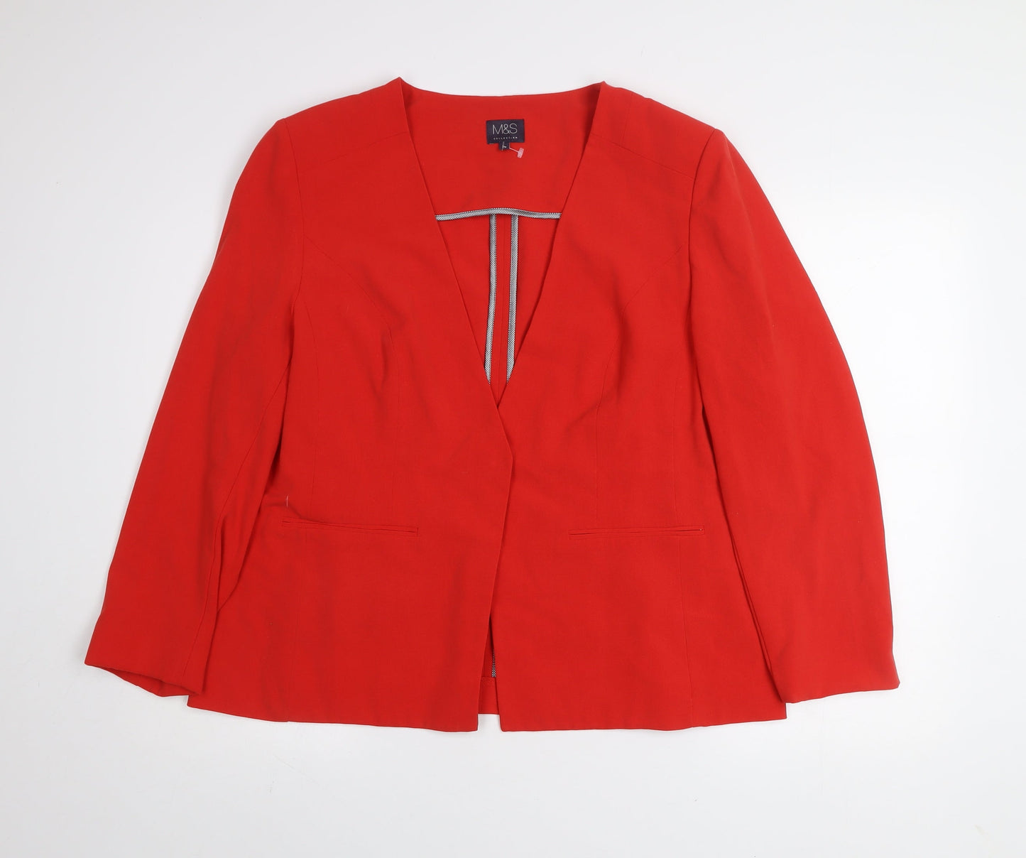Marks and Spencer Women Red Blazer Jacket Size 14 Classic Style