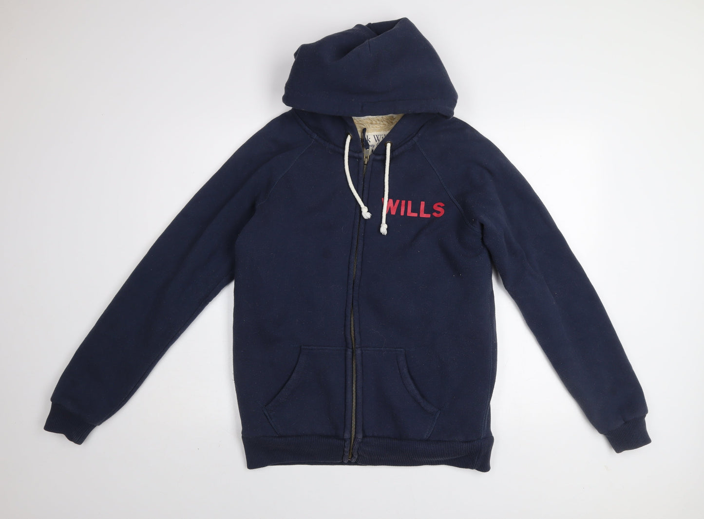 Jack Wills Women’s Navy Full Zip Hoodie UK14 Lined Winter Tour Sweatshirt