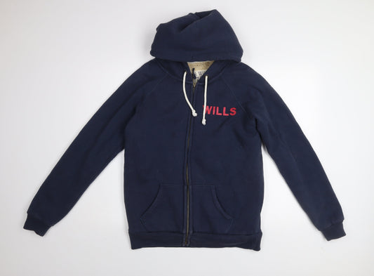 Jack Wills Women’s Navy Full Zip Hoodie UK14 Lined Winter Tour Sweatshirt