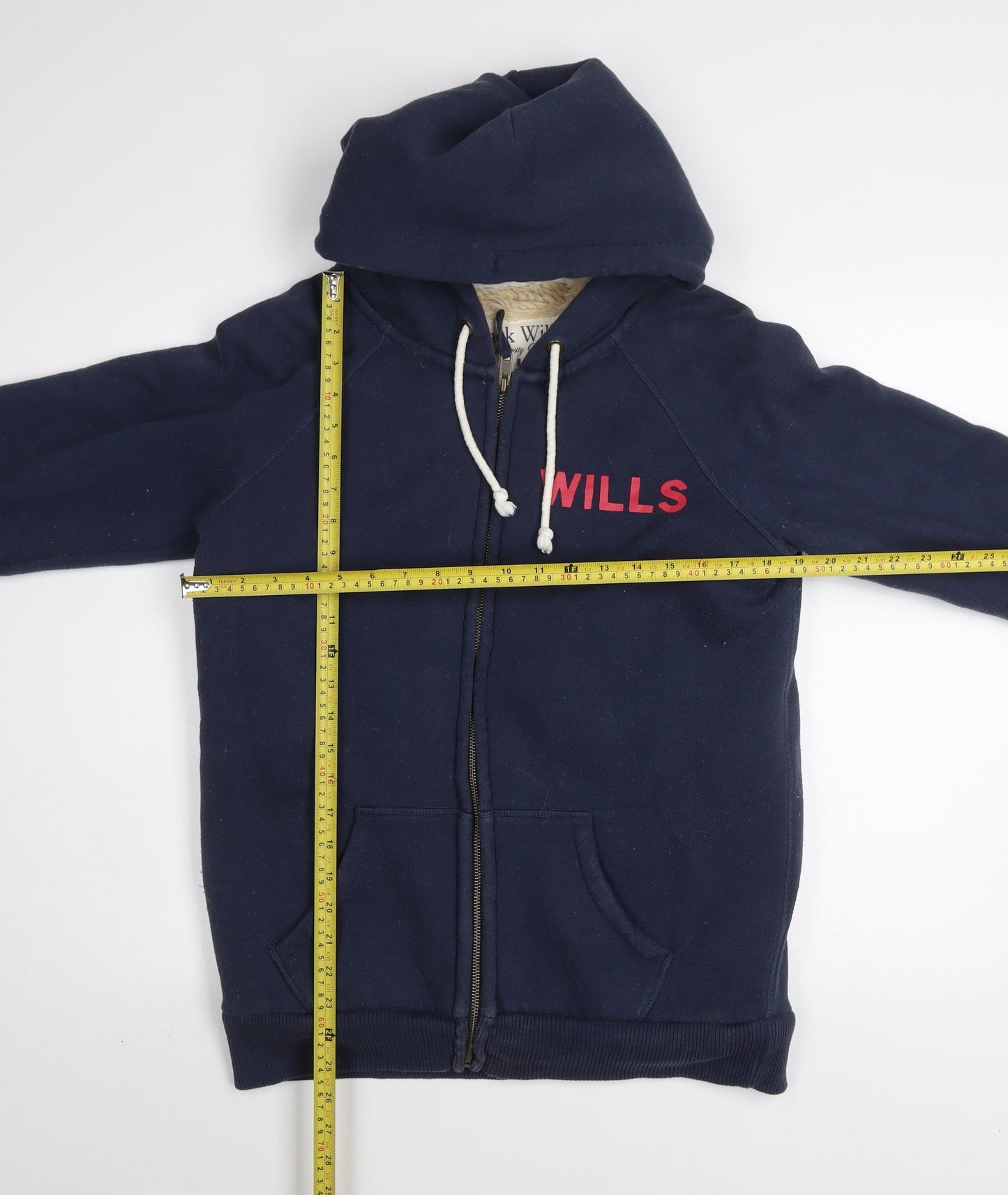 Jack Wills Women’s Navy Full Zip Hoodie UK14 Lined Winter Tour Sweatshirt