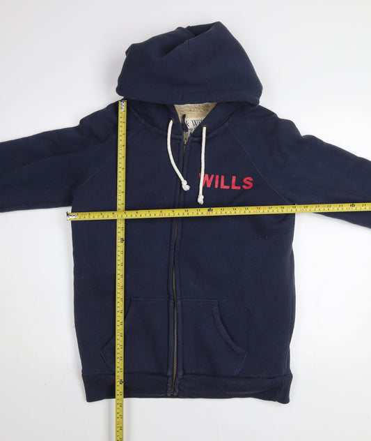 Jack Wills Women’s Navy Full Zip Hoodie UK14 Lined Winter Tour Sweatshirt