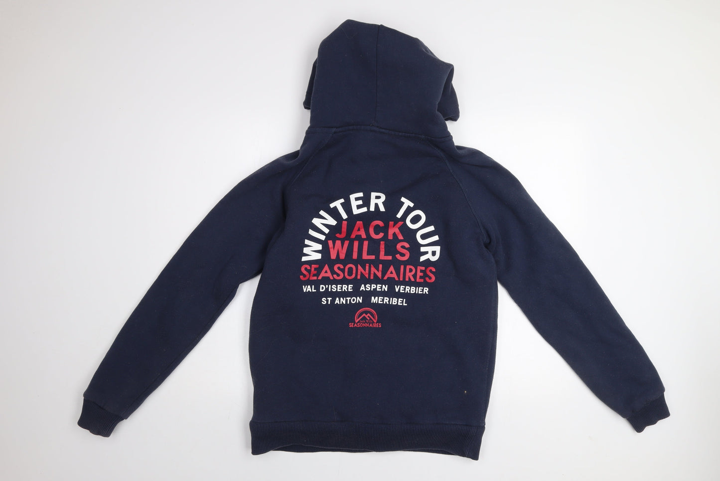 Jack Wills Women’s Navy Full Zip Hoodie UK14 Lined Winter Tour Sweatshirt