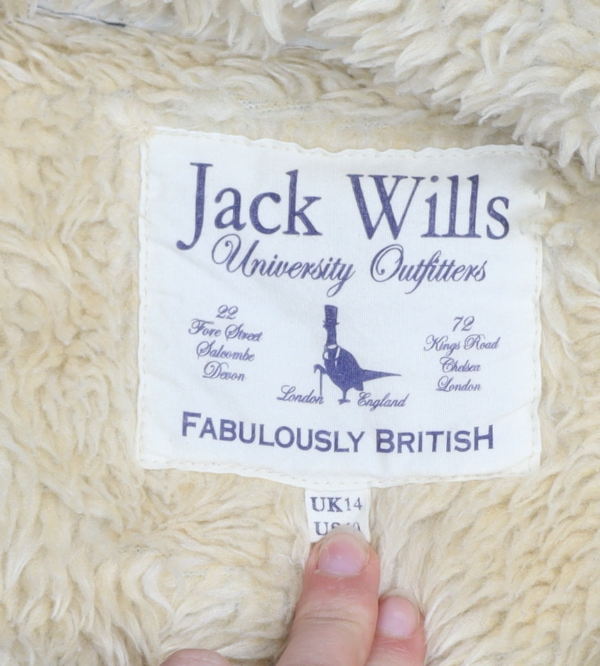 Jack Wills Women’s Navy Full Zip Hoodie UK14 Lined Winter Tour Sweatshirt