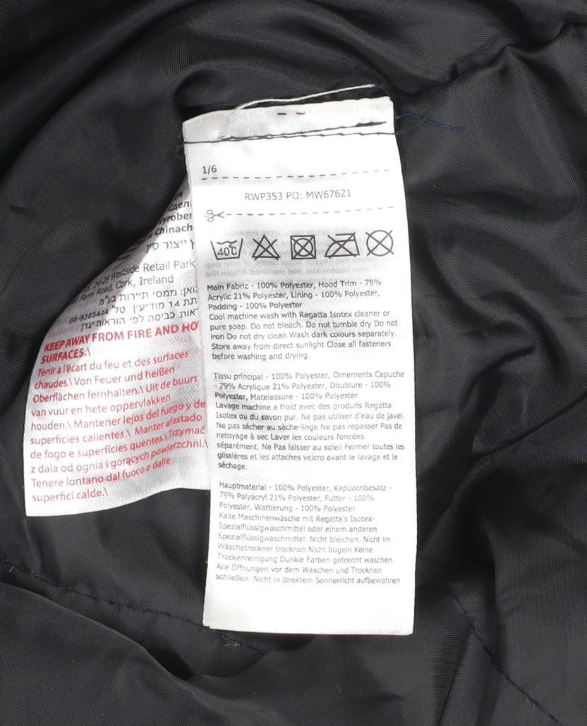 Regatta Womens Black Fur Trim Hooded Waterproof Parka Coat Size 10