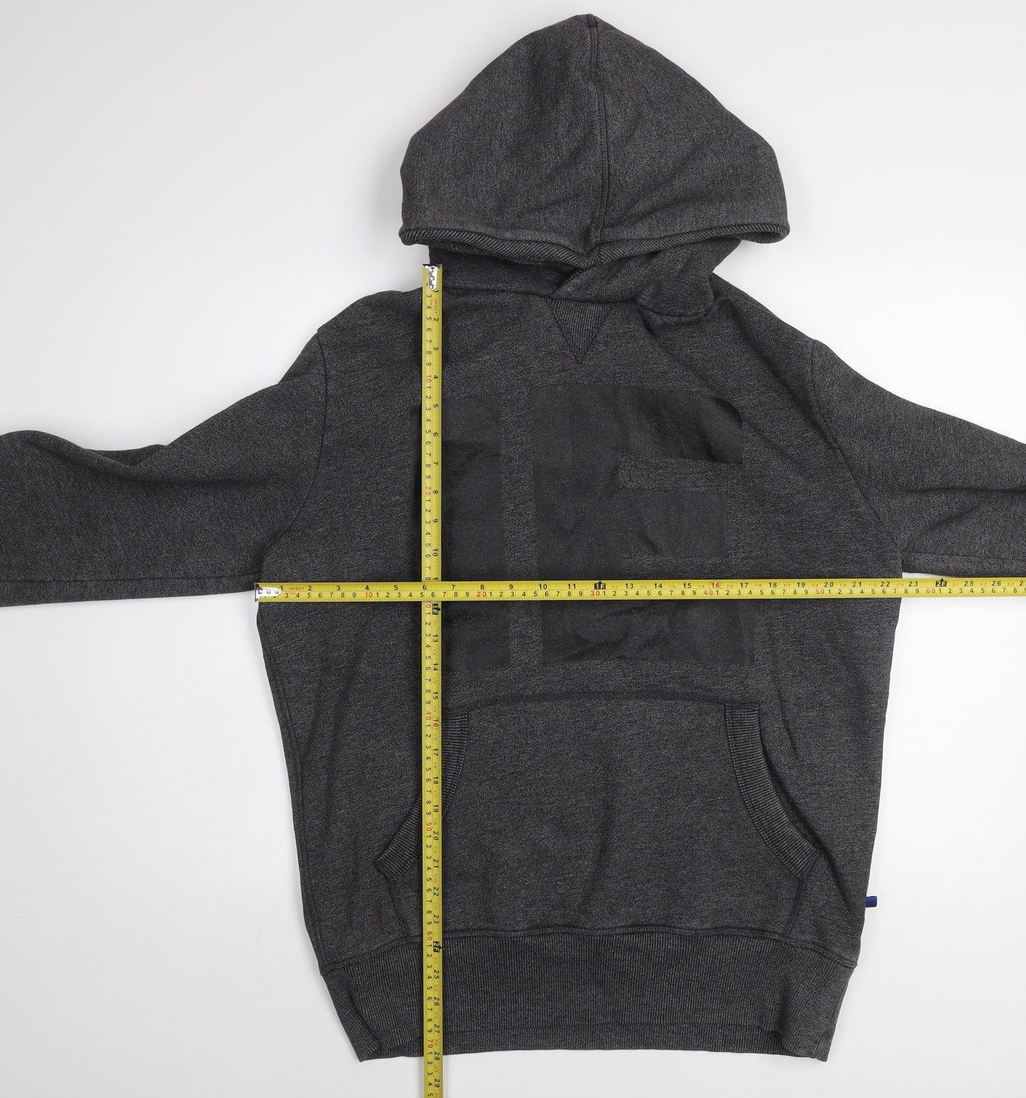 Superdry Men’s Grey Pullover Hoodie XL Sports Fleece Graphic Print