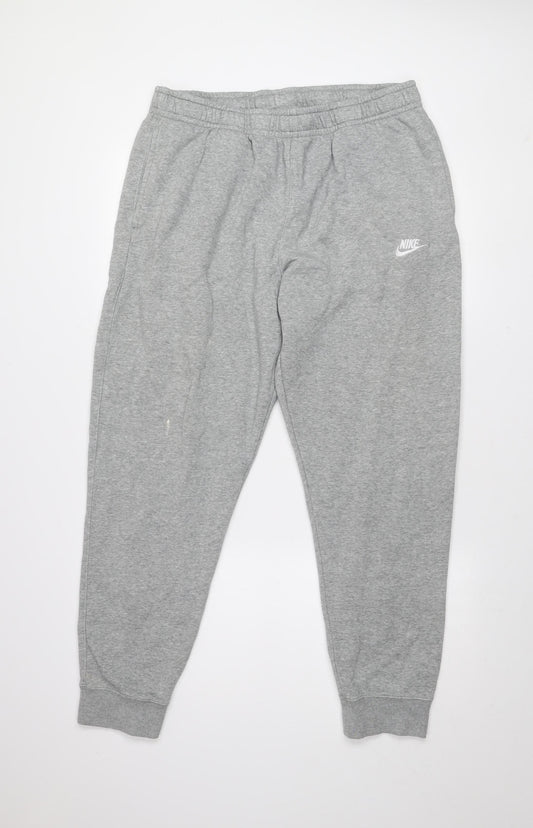 Nike Men's Grey XL Jogger Sweatpants - Fleece Lined Cotton Blend