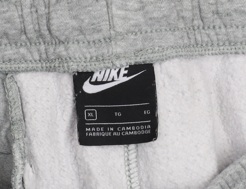 Nike Men's Grey XL Jogger Sweatpants - Fleece Lined Cotton Blend