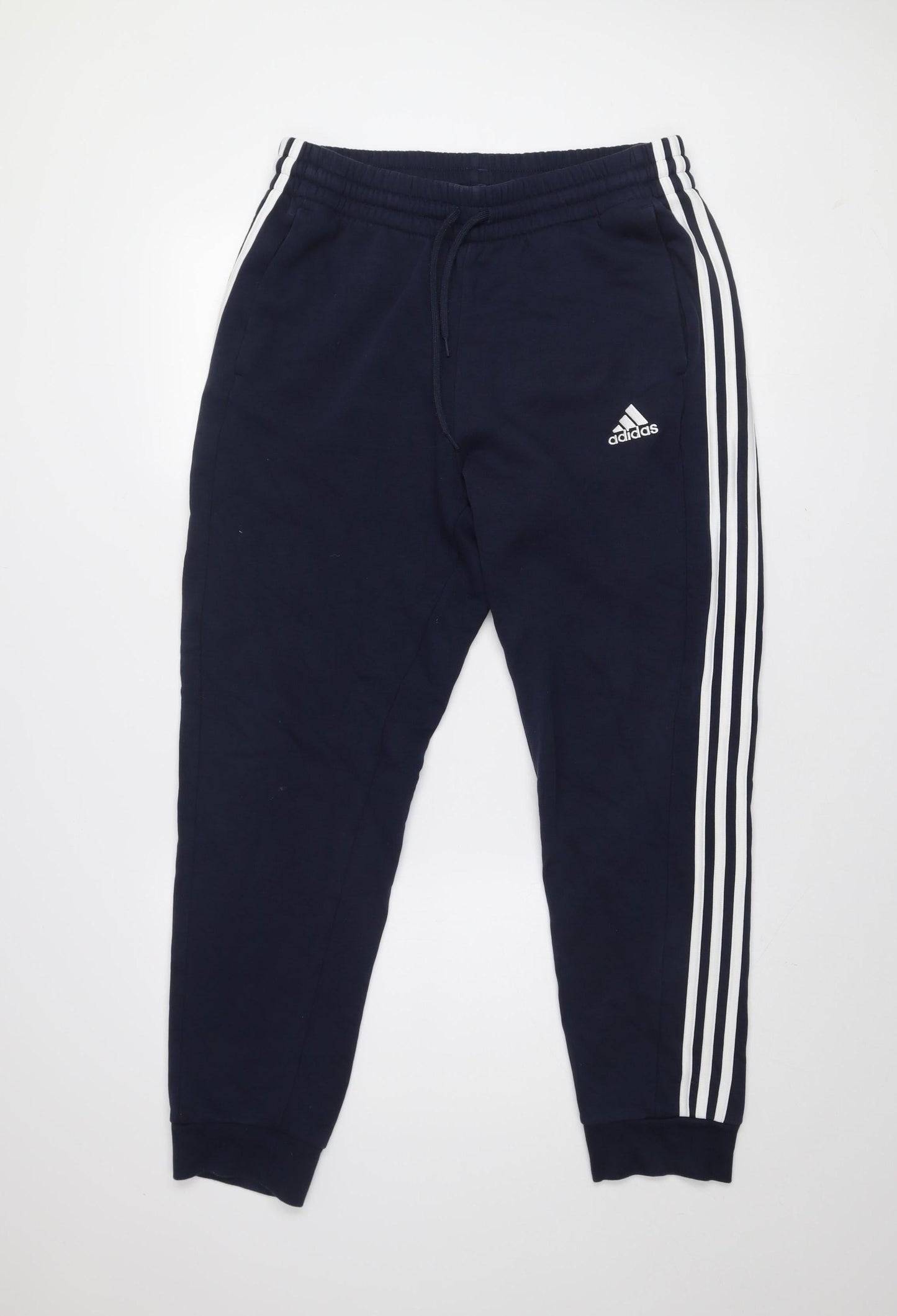 Adidas Men's Blue Jogger Trousers L Regular Fit Side Stripe Activewear