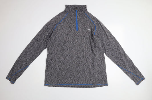 Trespass Men's Grey 2XL 1/4 Zip Pullover Lightweight Sweatshirt