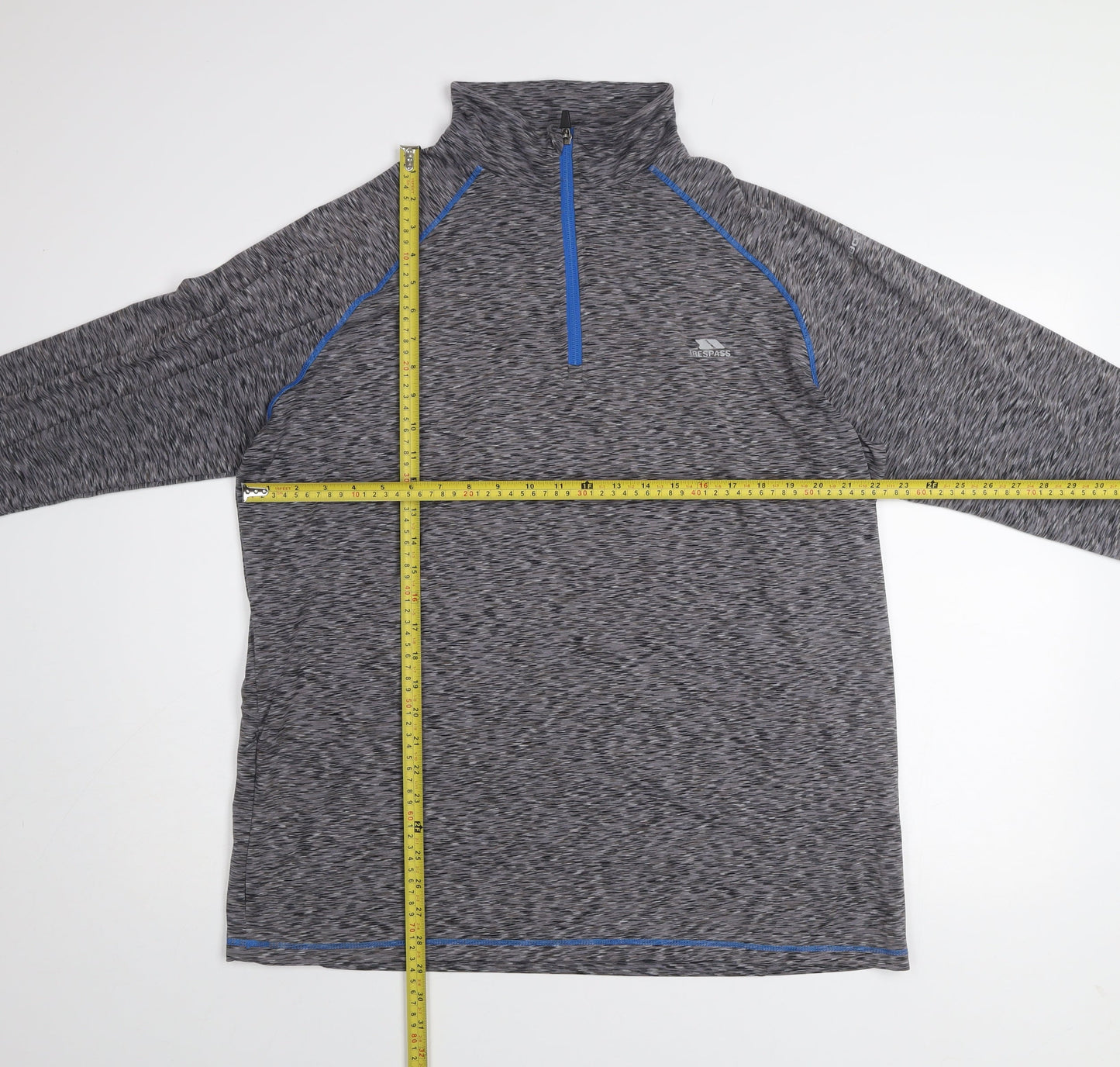 Trespass Men's Grey 2XL 1/4 Zip Pullover Lightweight Sweatshirt