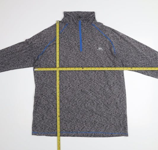 Trespass Men's Grey 2XL 1/4 Zip Pullover Lightweight Sweatshirt