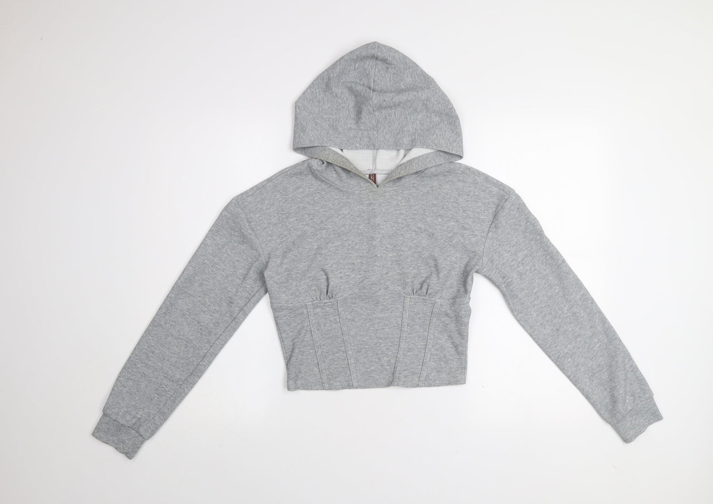 By Swan Women’s Grey Pullover Cropped Hoodie Size S