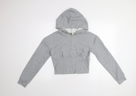 By Swan Women’s Grey Pullover Cropped Hoodie Size S
