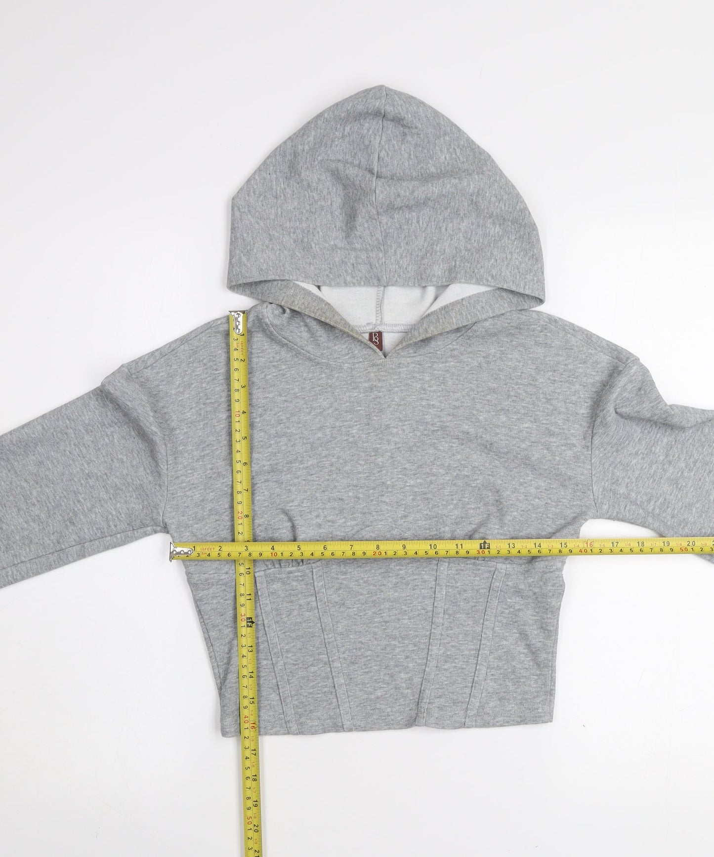 By Swan Women’s Grey Pullover Cropped Hoodie Size S