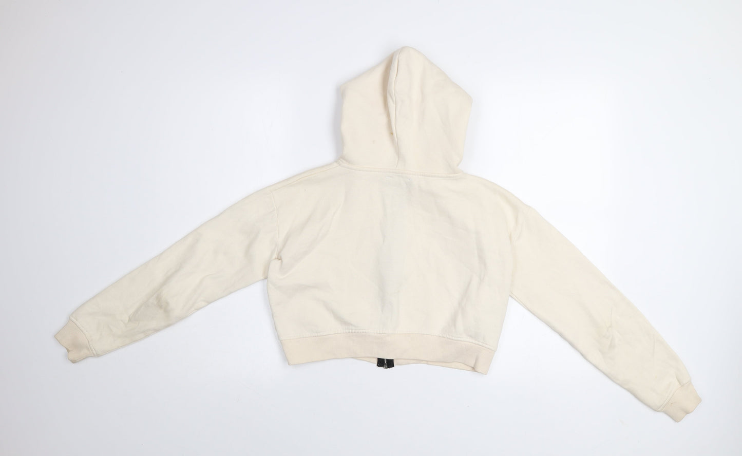 PrettyLittleThing Women's Beige Full Zip Hoodie Size S Cotton Blend