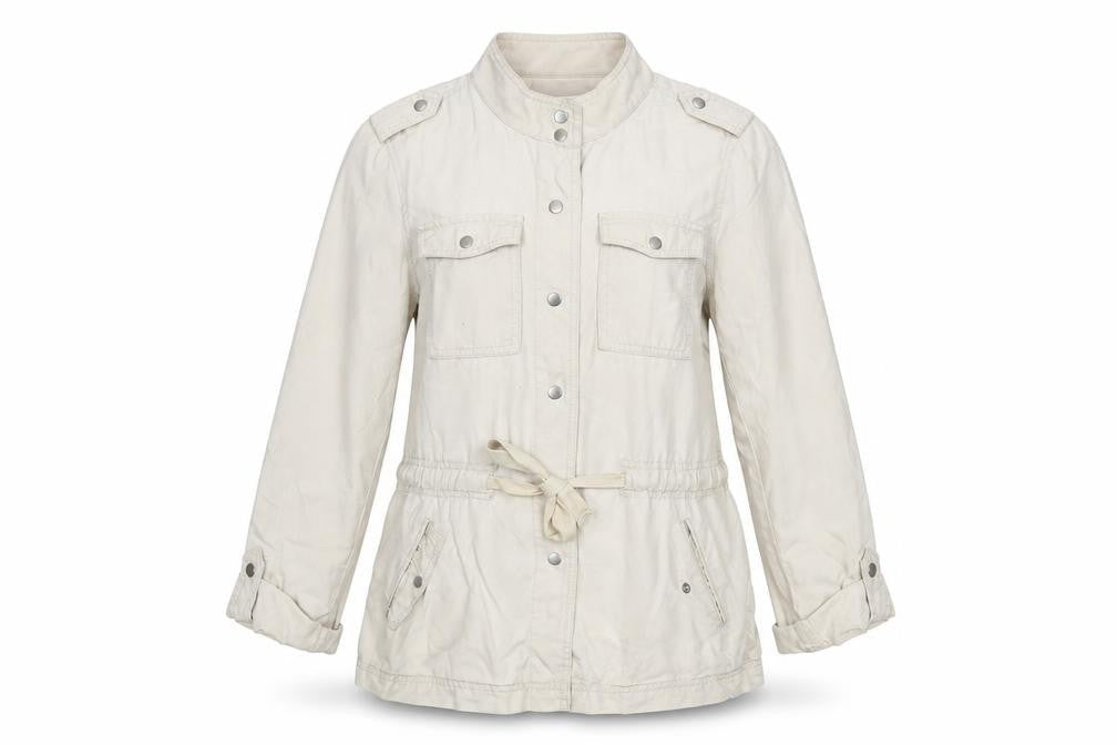 LOFT Women Petites Beige Lyocell Military Jacket S