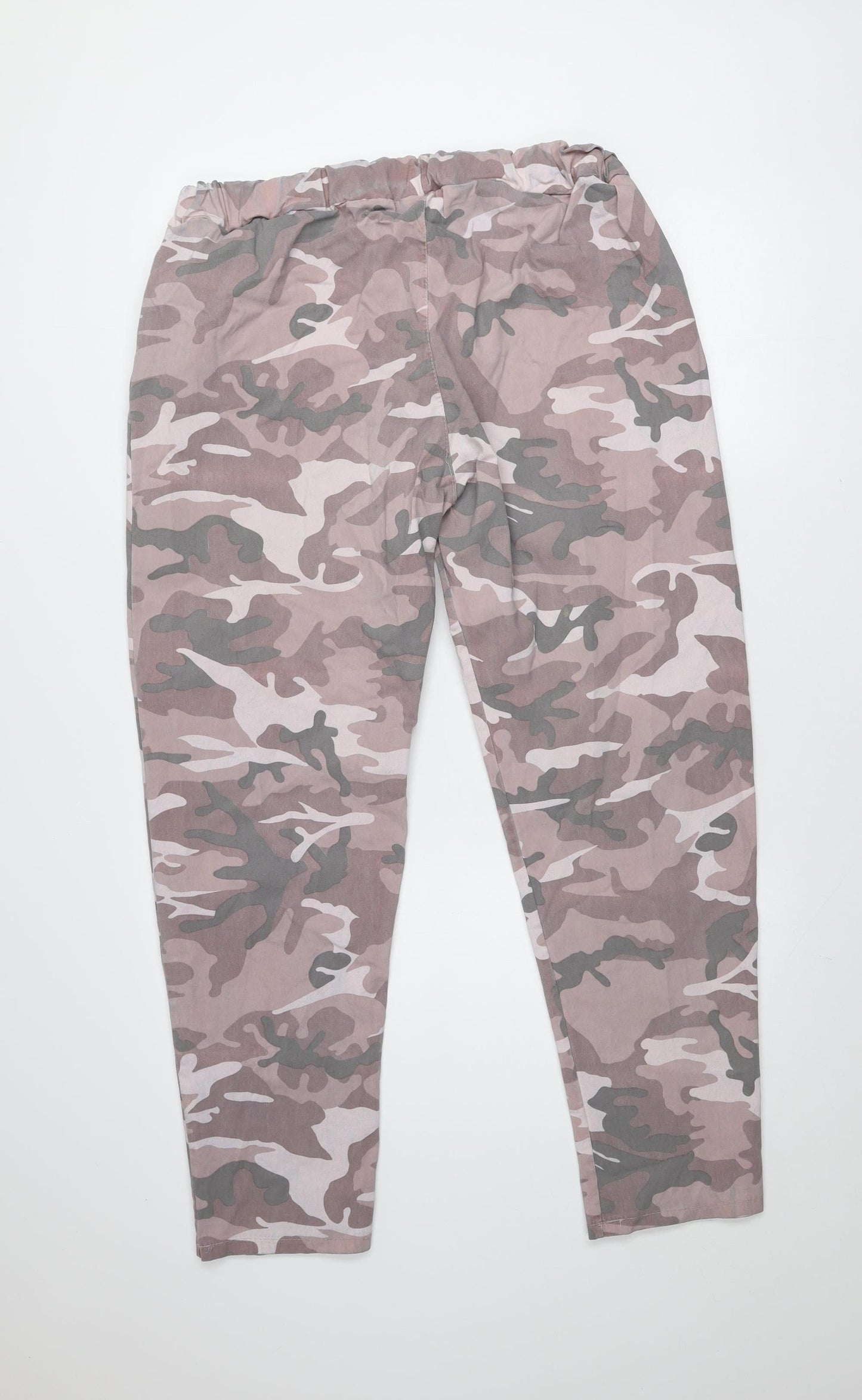New Collection Womens Camouflage Jogger Trousers Grey Pink Size 10