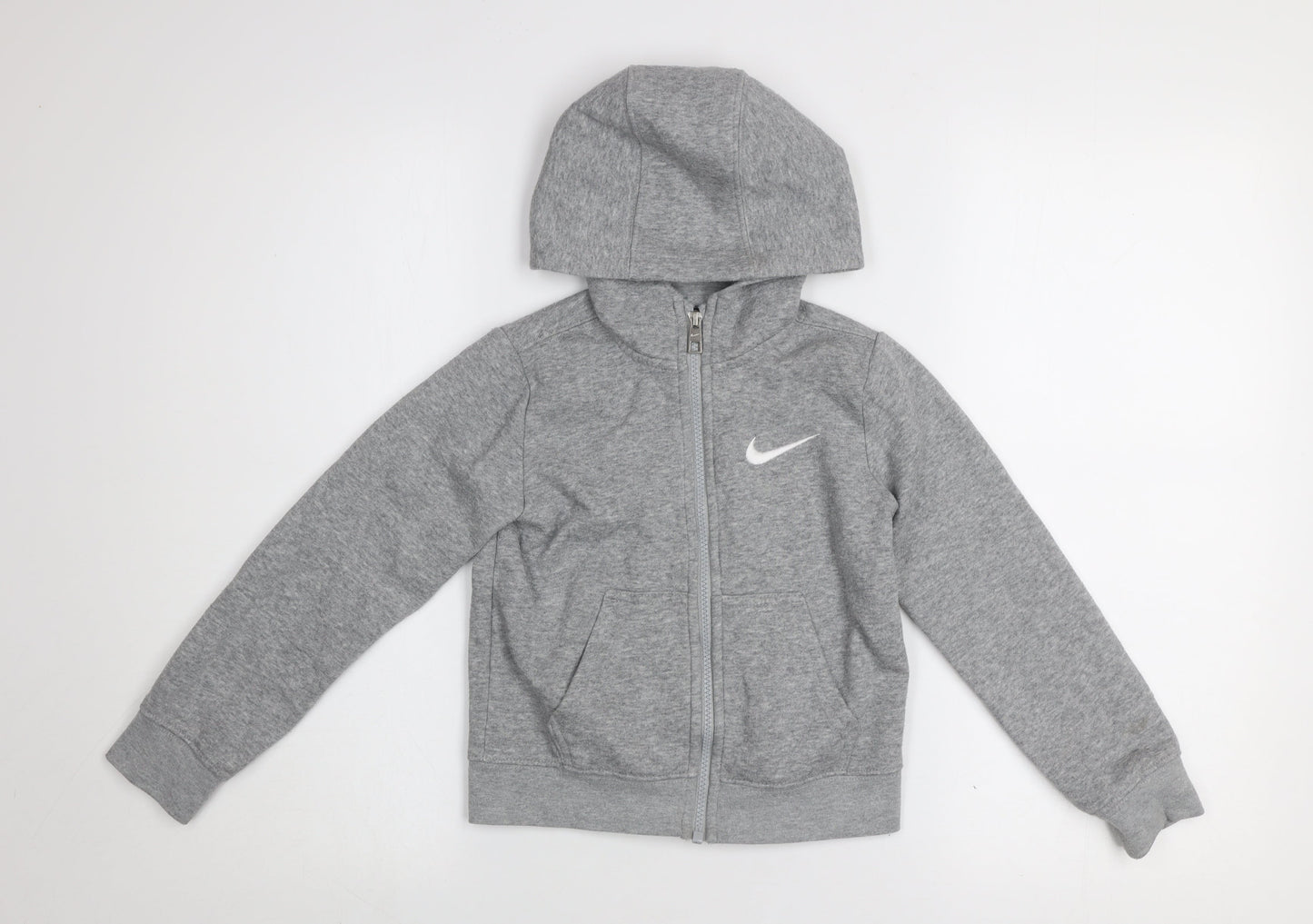 Nike Boys Grey Full Zip Fleece Hoodie 6-7 Years