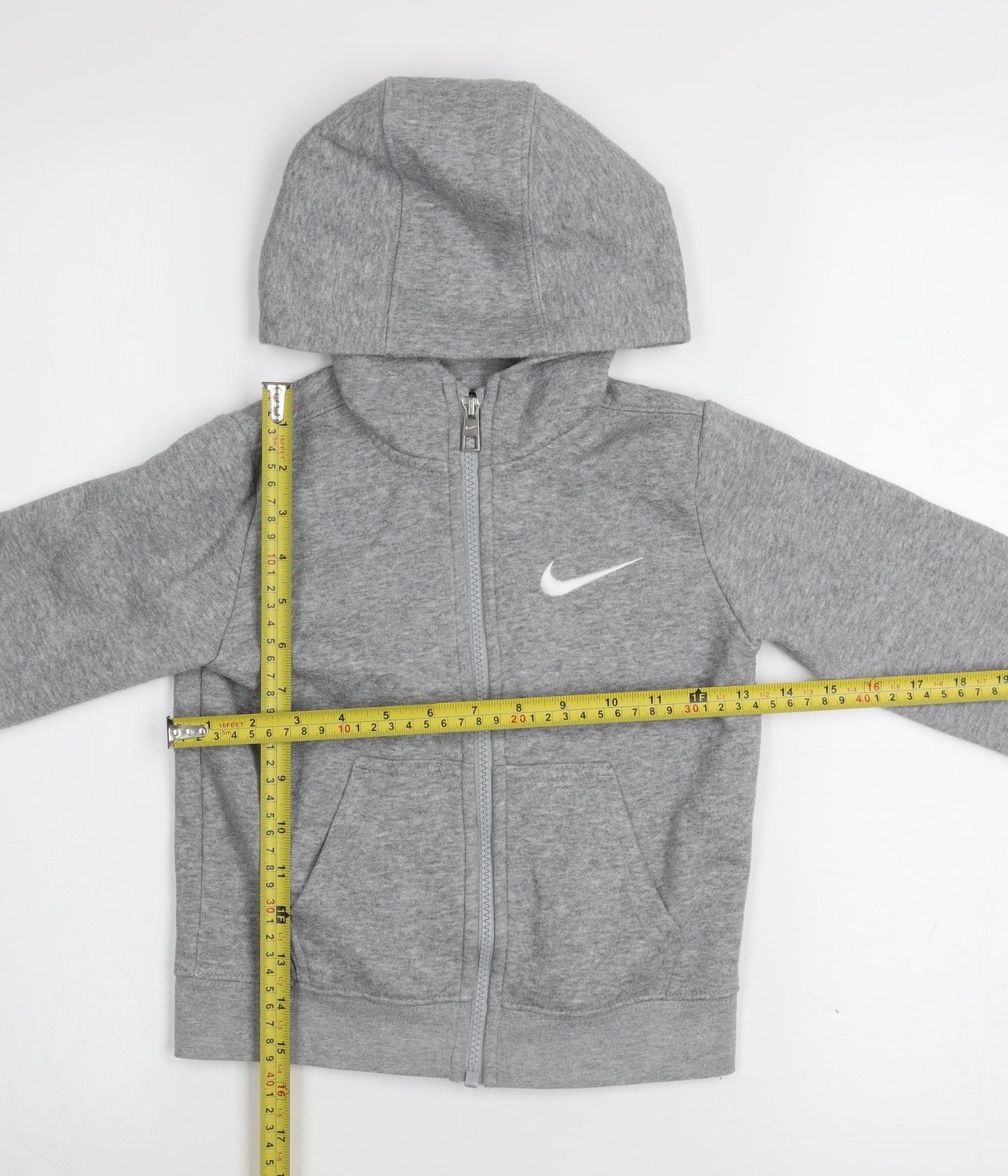 Nike Boys Grey Full Zip Fleece Hoodie 6-7 Years