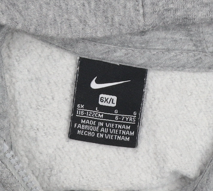 Nike Boys Grey Full Zip Fleece Hoodie 6-7 Years