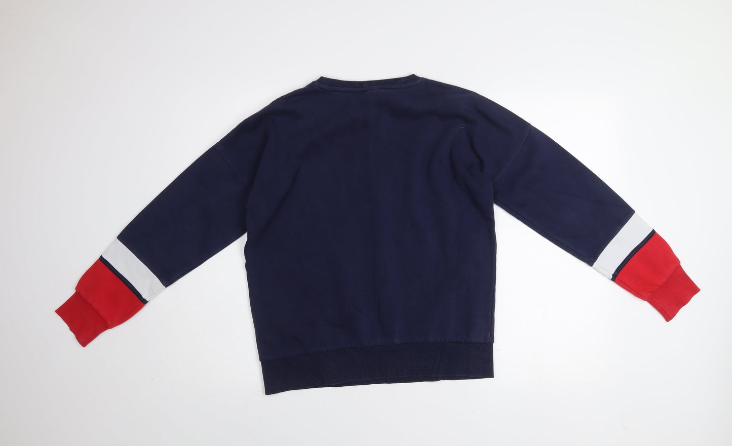 Fila Men’s Blue Crew Neck Pullover Sweatshirt M Logo Sports Style