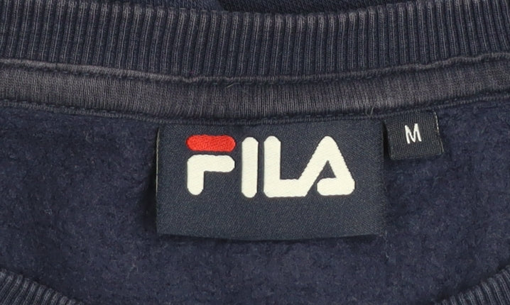 Fila Men’s Blue Crew Neck Pullover Sweatshirt M Logo Sports Style