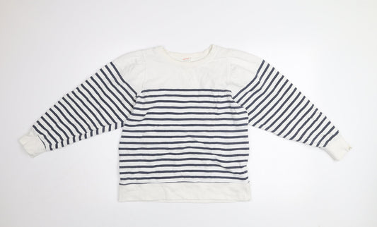 John Lewis Anyday Women’s White Navy Striped Pullover Sweatshirt M