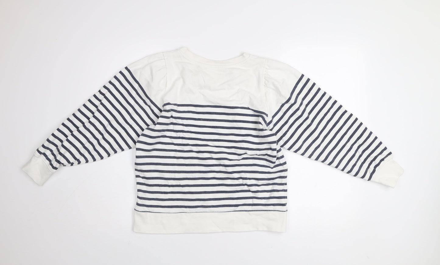 John Lewis Anyday Women’s White Navy Striped Pullover Sweatshirt M