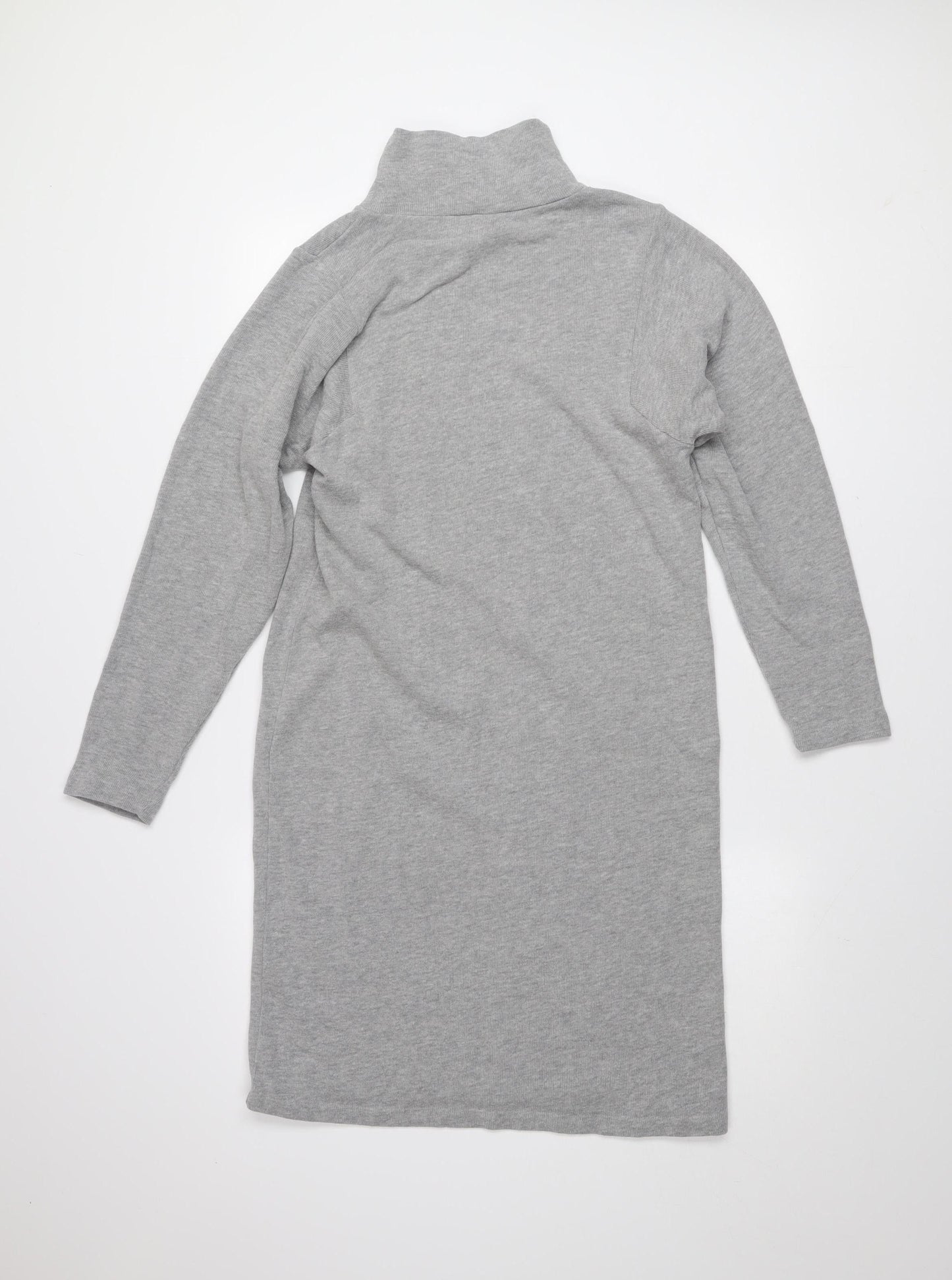 Great Plains Women Grey Size 10 Bodycon Knit Turtleneck Dress