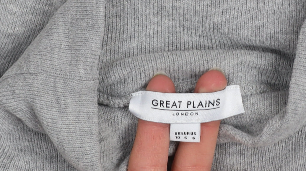 Great Plains Women Grey Size 10 Bodycon Knit Turtleneck Dress