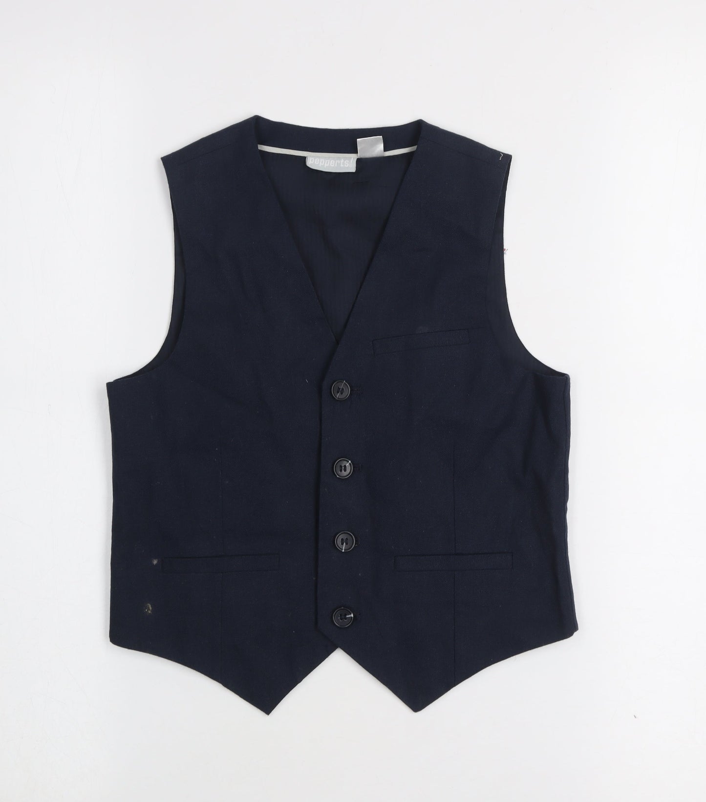 Pepperts! Boys Blue Formal Waistcoat 8-9 Years Cotton Blend Tuxedo Style