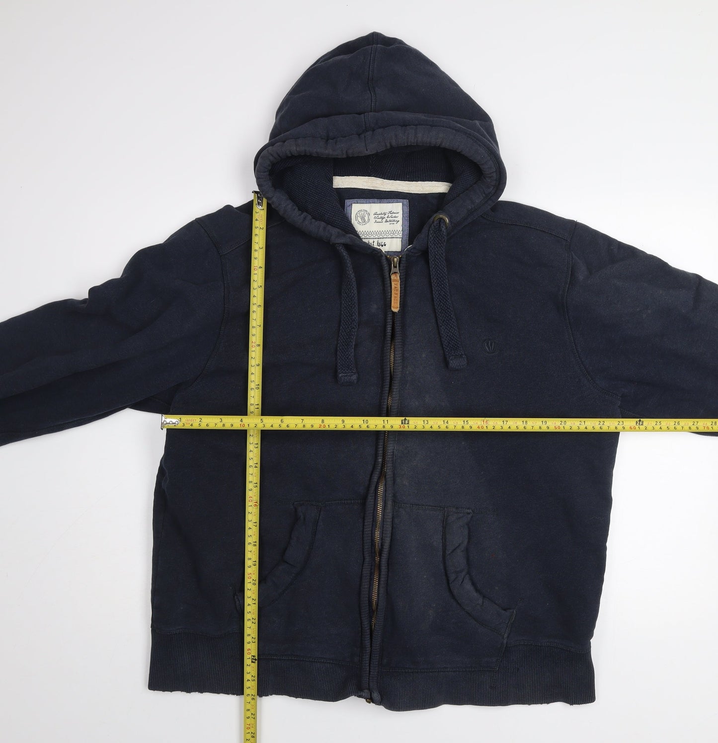 Fat Face Men’s Blue Full Zip Hoodie XL Regular Cotton Blend