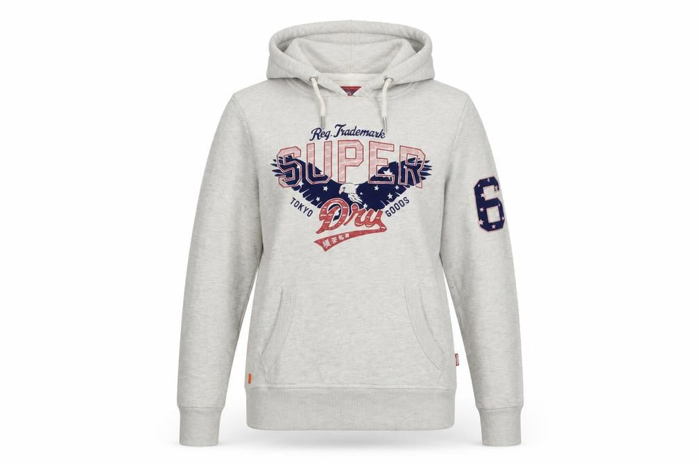 Womens UK 8 Regular Superdry Grey Pullover Hoodie