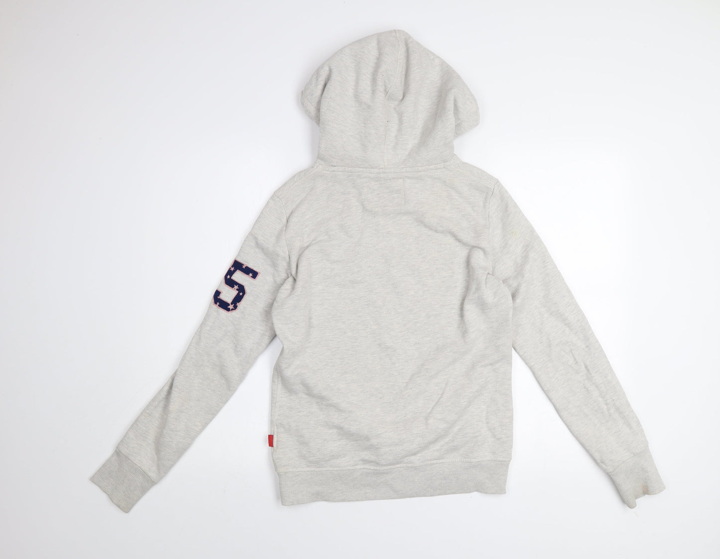 Superdry Heritage Grey Hoodie Women UK 8 Pullover Cotton Blend Casual