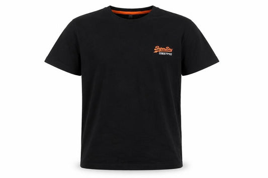 Superdry Boys Black Logo Cotton T-Shirt Size 170 Regular Fit Casual Top
