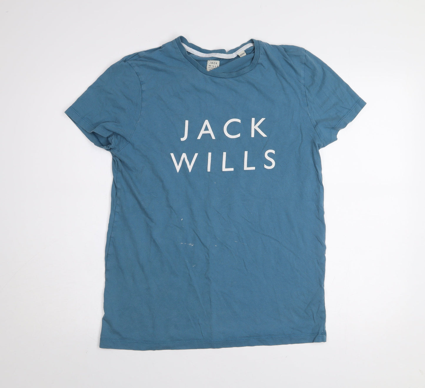 Jack Wills Men's Blue Cotton Crew Neck Graphic T-Shirt Size M
