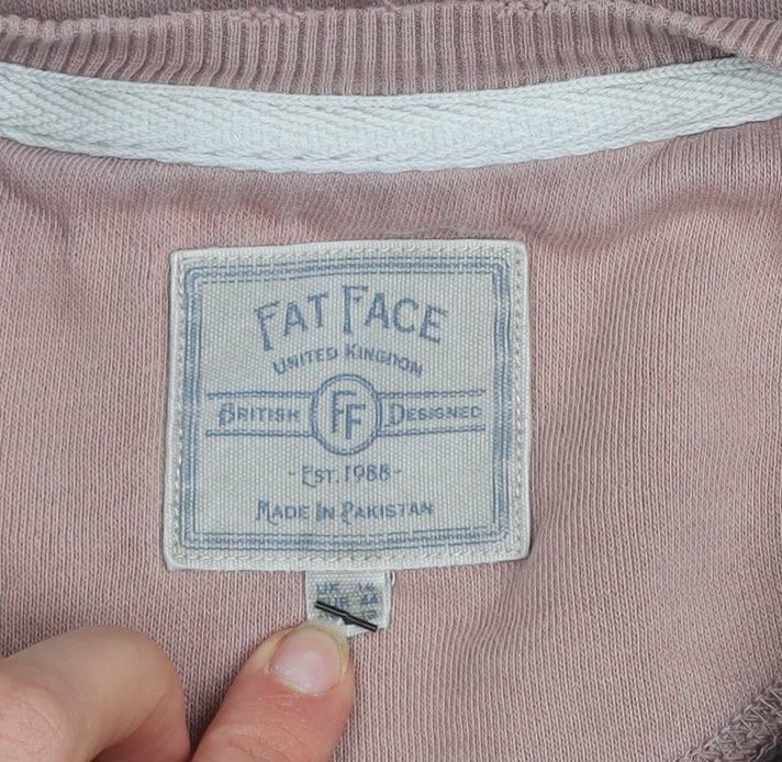 Fat Face Women's Pink Cotton Blend Pullover Sweatshirt Size M