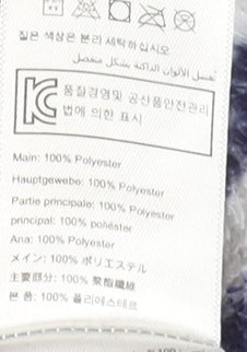 Joules Women's Blue White Striped Fleece Hooded Robe L