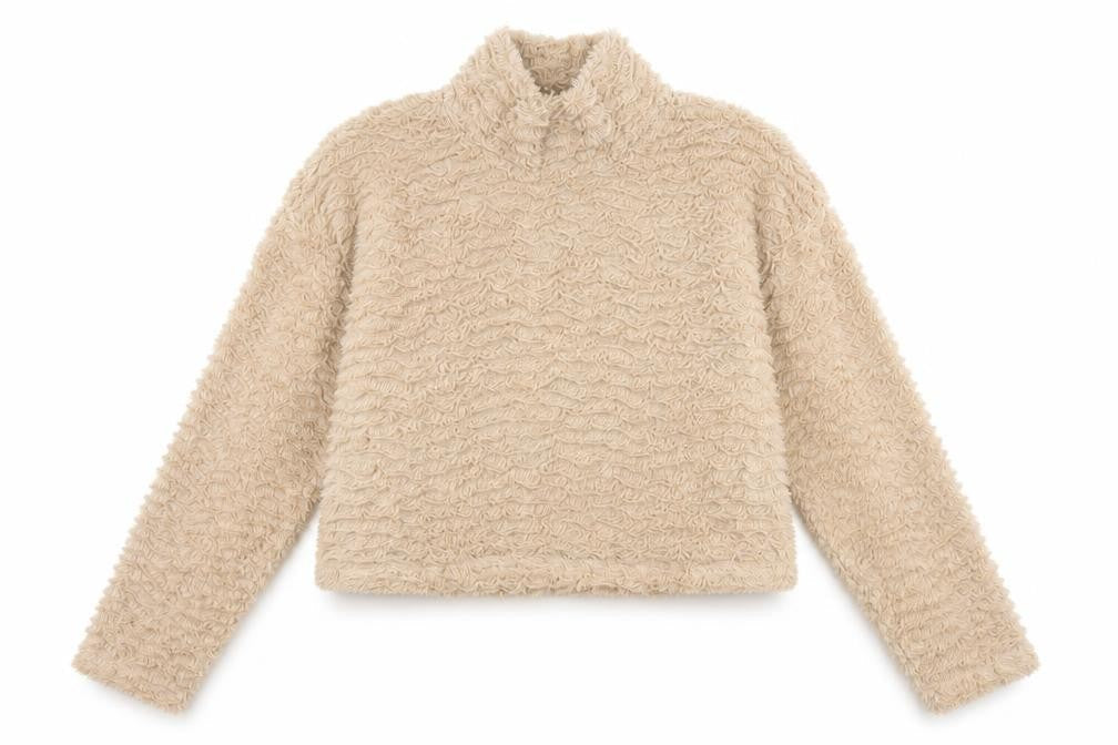 Noisy May Women Beige Fleece Pullover Sweatshirt Size M