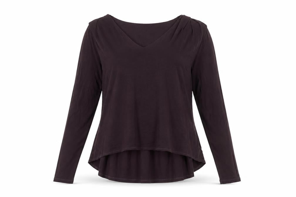 Phase Eight Women's Purple V-Neck Long Sleeve Jersey Blouse Size 12