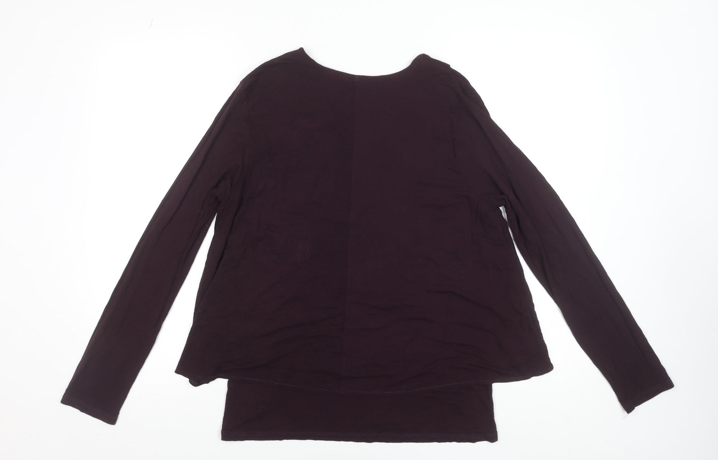 Phase Eight Women's Purple V-Neck Long Sleeve Jersey Blouse Size 12