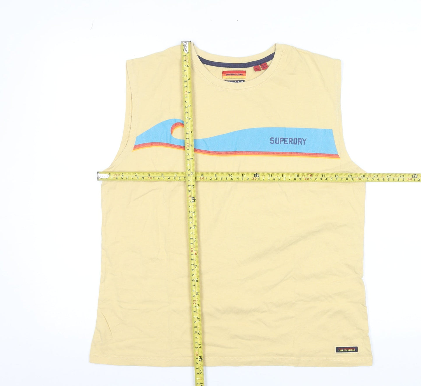 Superdry Women’s Beige Cotton Sleeveless Tank Top UK 12