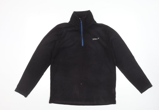 Gelert Mens Black Fleece 1/4 Zip High Neck Sweatshirt L
