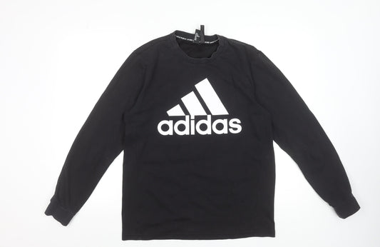 Adidas Men's Black Long Sleeve Logo T-Shirt Size M