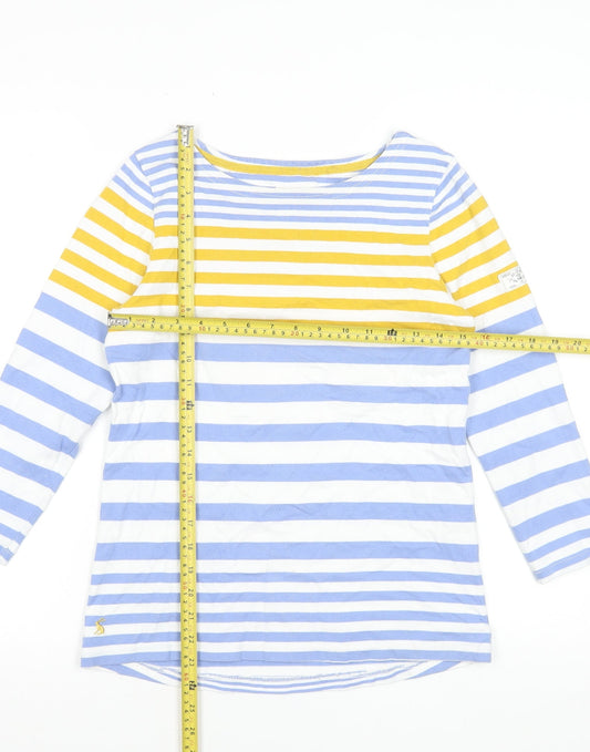 Joules Womens Multicoloured Striped 3/4 Sleeve Cotton T-Shirt Size 8